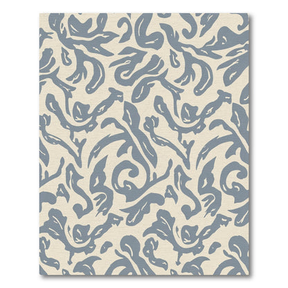 Serene Blue Abstract Swirl Rug