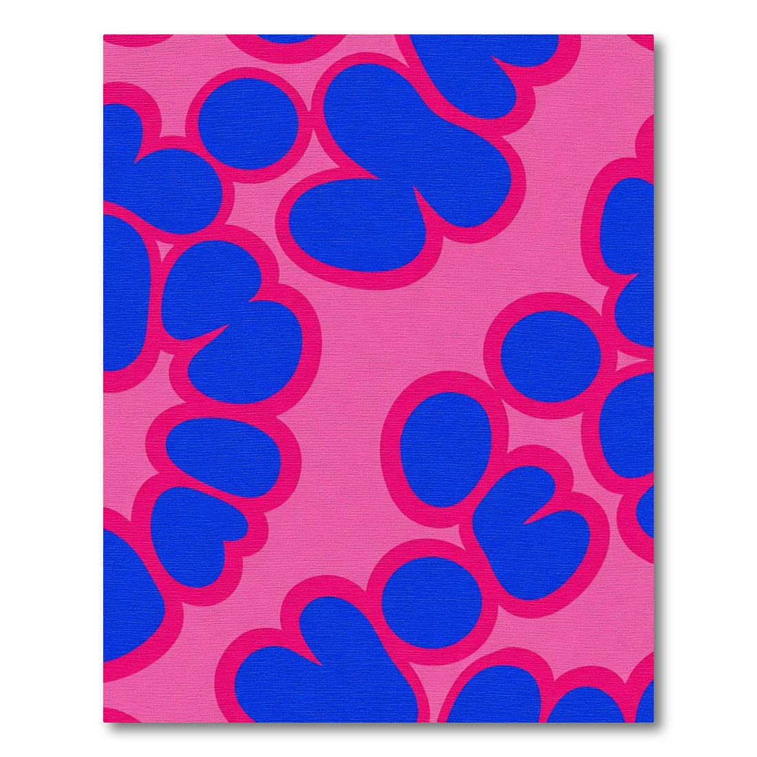 Vibrant Pink Blue Abstract Blobs Rug