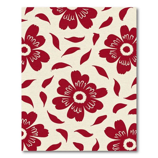 Crimson Petal Bloom Garden Accent Rug