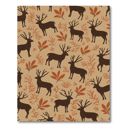Brown Deer Autumn Foliage Landscape Rug