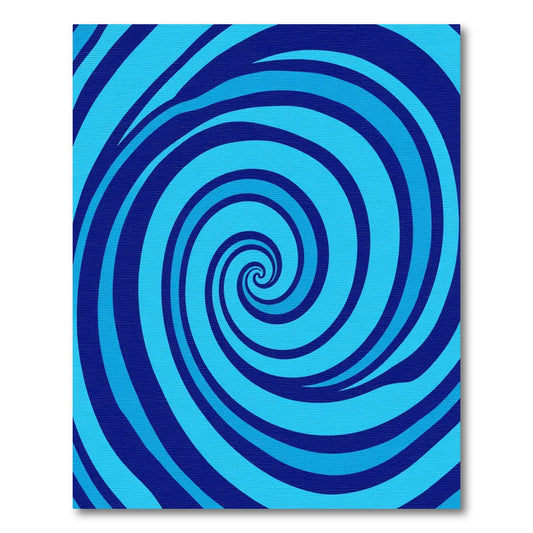 Deep Blue Cyan Swirl Rug