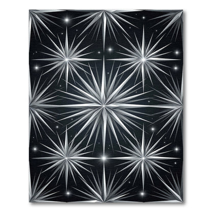 Monochrome Celestial Starburst Geometric Art Rug
