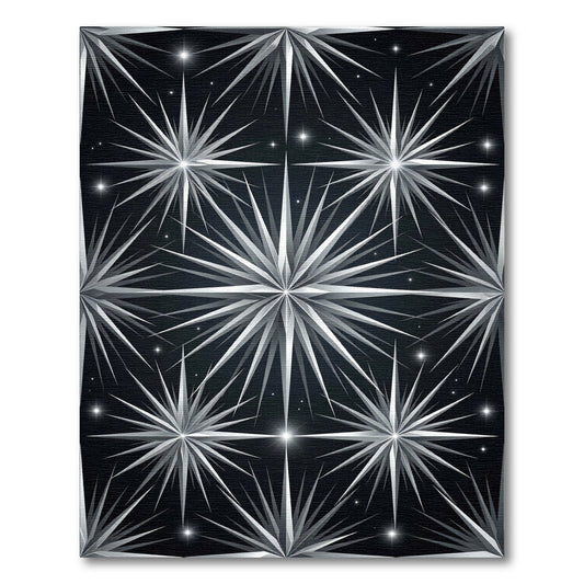 Monochrome Celestial Starburst Geometric Art Rug
