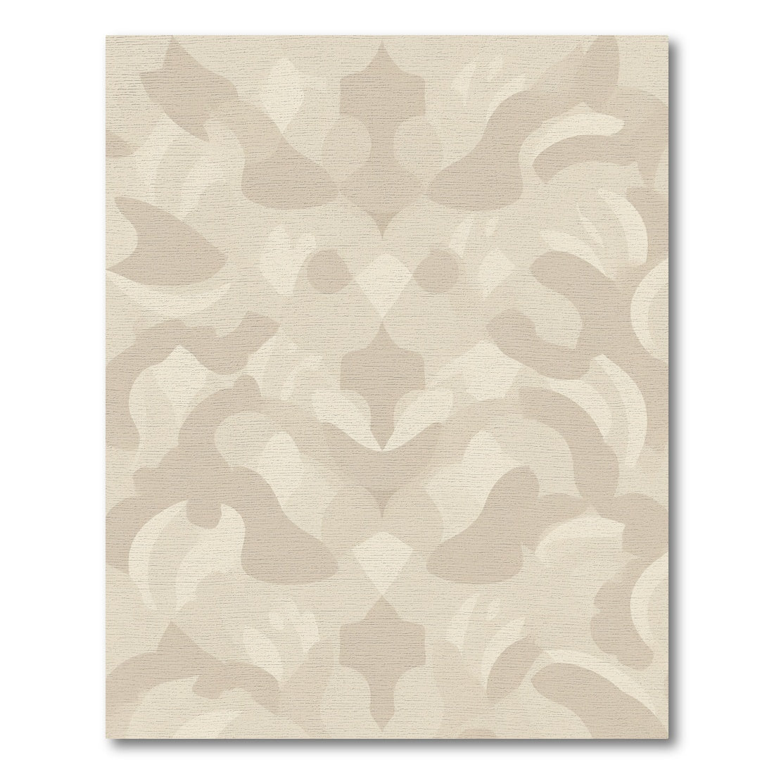 Serene Beige Abstract Symmetry Rug