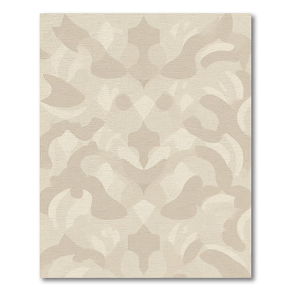 Serene Beige Abstract Symmetry Rug