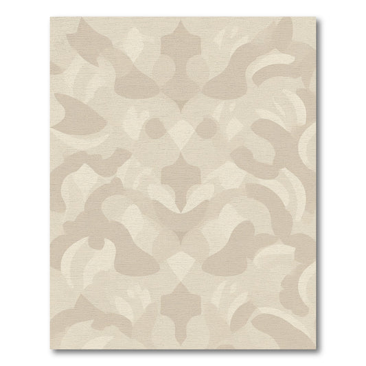Serene Beige Abstract Symmetry Rug
