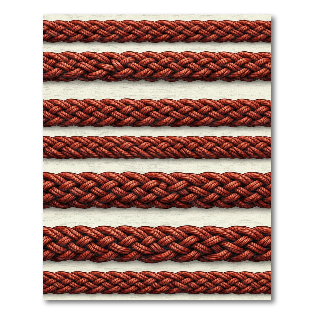 Rich Braided Red Rope Borders Rug