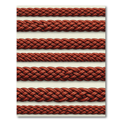 Rich Braided Red Rope Borders Rug