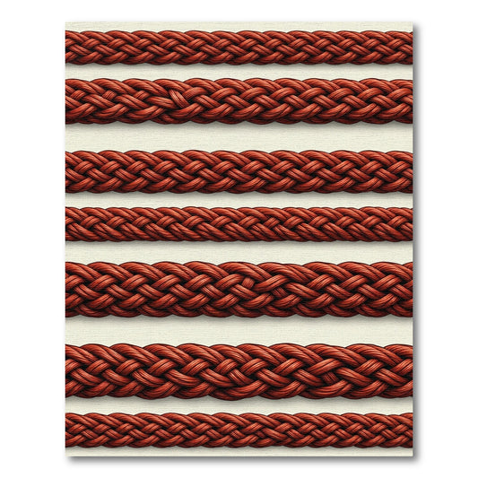 Rich Braided Red Rope Borders Rug