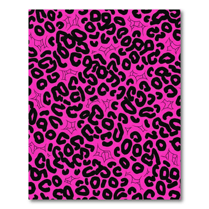 Hot Pink Black Leopard Spots Rug