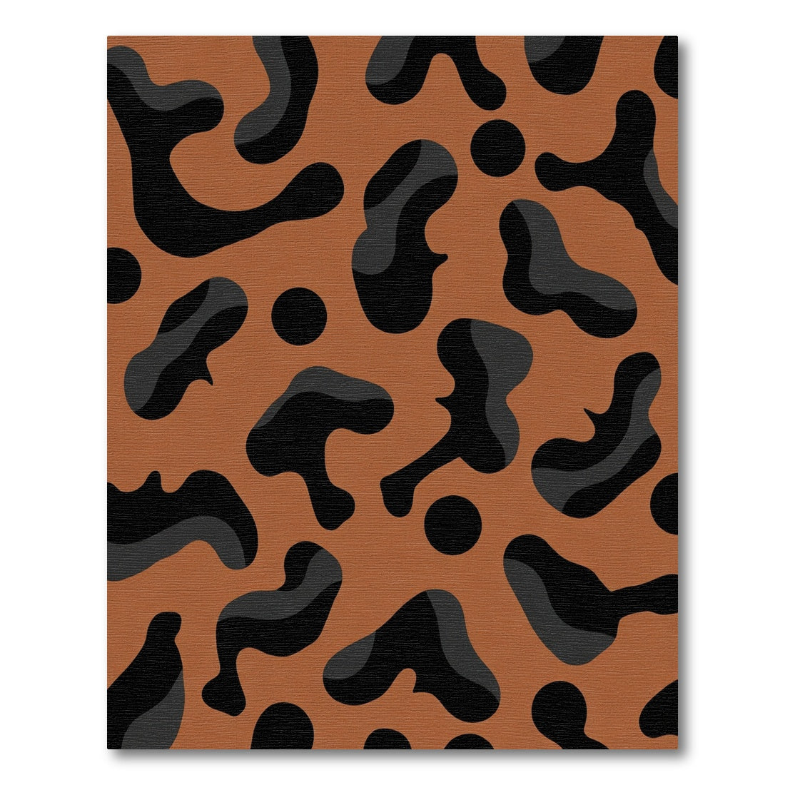 Abstract Organic Black And Orange Rug