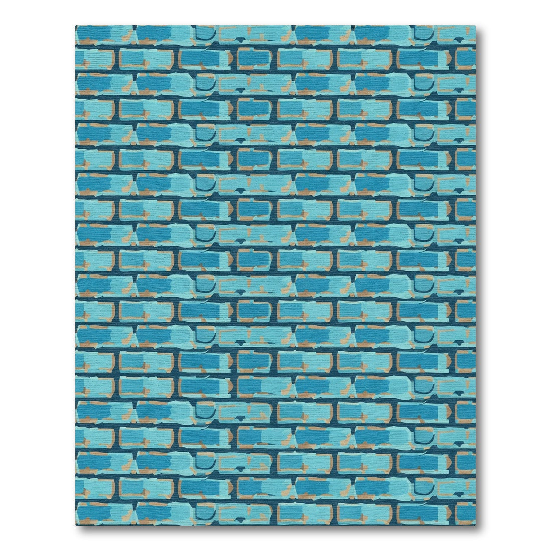 Blue Aged Brick Texture Rug