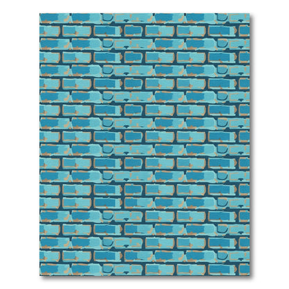 Blue Aged Brick Texture Rug