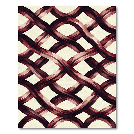 Deep Burgundy Interlocking Ribbon Weave Rug