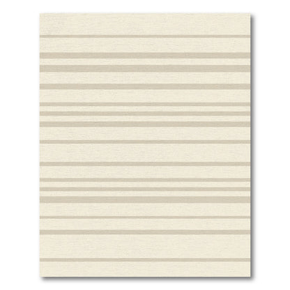 Neutral Horizontal Stripe Aesthetic Rug
