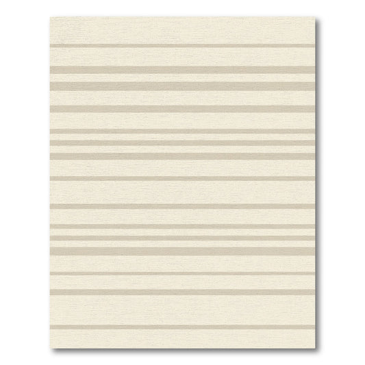 Neutral Horizontal Stripe Aesthetic Rug