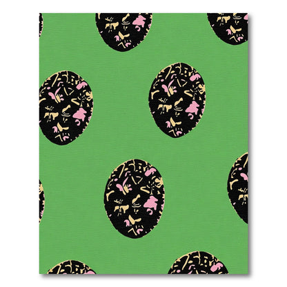 Black Pink Gold Polka Dot Abstract Rug