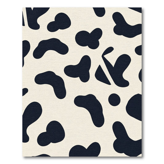 Creamy Black Abstract Blob Rug
