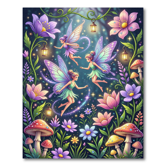 Whimsical Enchanted Fairy Garden Pastel Area Rug