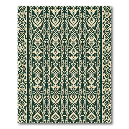 Emerald Green Cream Vintage Ornate Rug