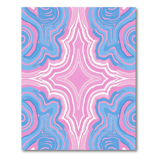 Serene Blue Pink Swirl Agate Rug