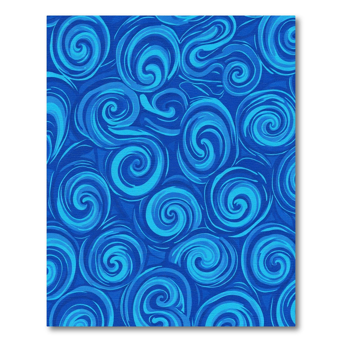Azure Swirls Abstract Ocean Rug