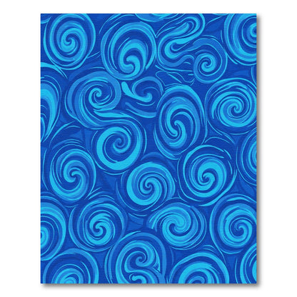 Azure Swirls Abstract Ocean Rug