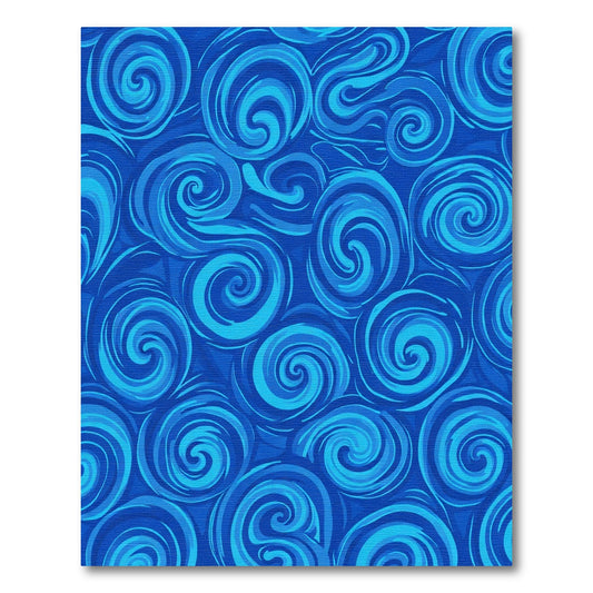 Azure Swirls Abstract Ocean Rug