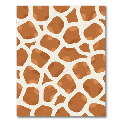 Orange Brown Giraffe Skin Texture Rug