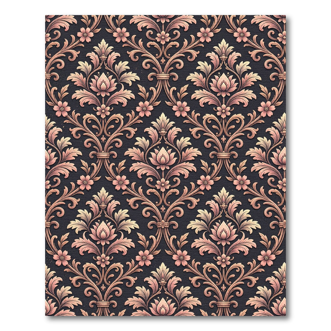 Elegant Pink Floral Acanthus Scroll Rug