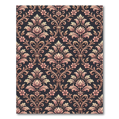 Elegant Pink Floral Acanthus Scroll Rug