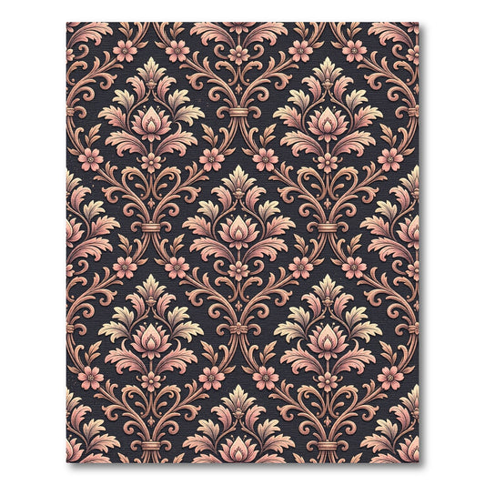 Elegant Pink Floral Acanthus Scroll Rug