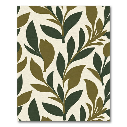 Abstract Green Leafy Branch Sprig Rug