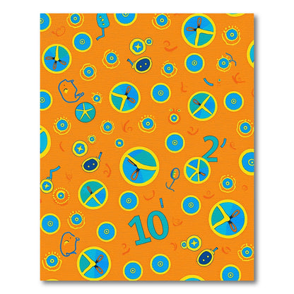 Playful Orange Blue Whimsical Circles Rug