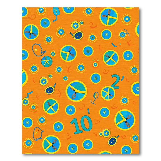 Playful Orange Blue Whimsical Circles Rug