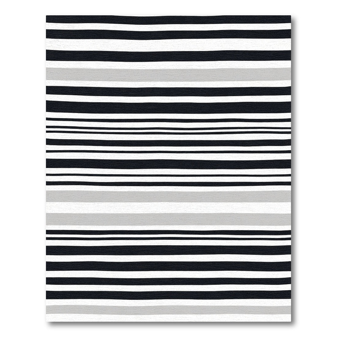 Modern Black Gray Stripe Rug