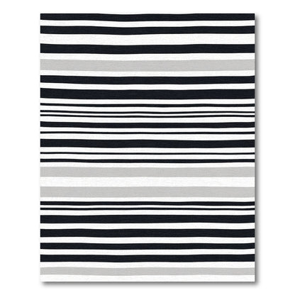 Modern Black Gray Stripe Rug