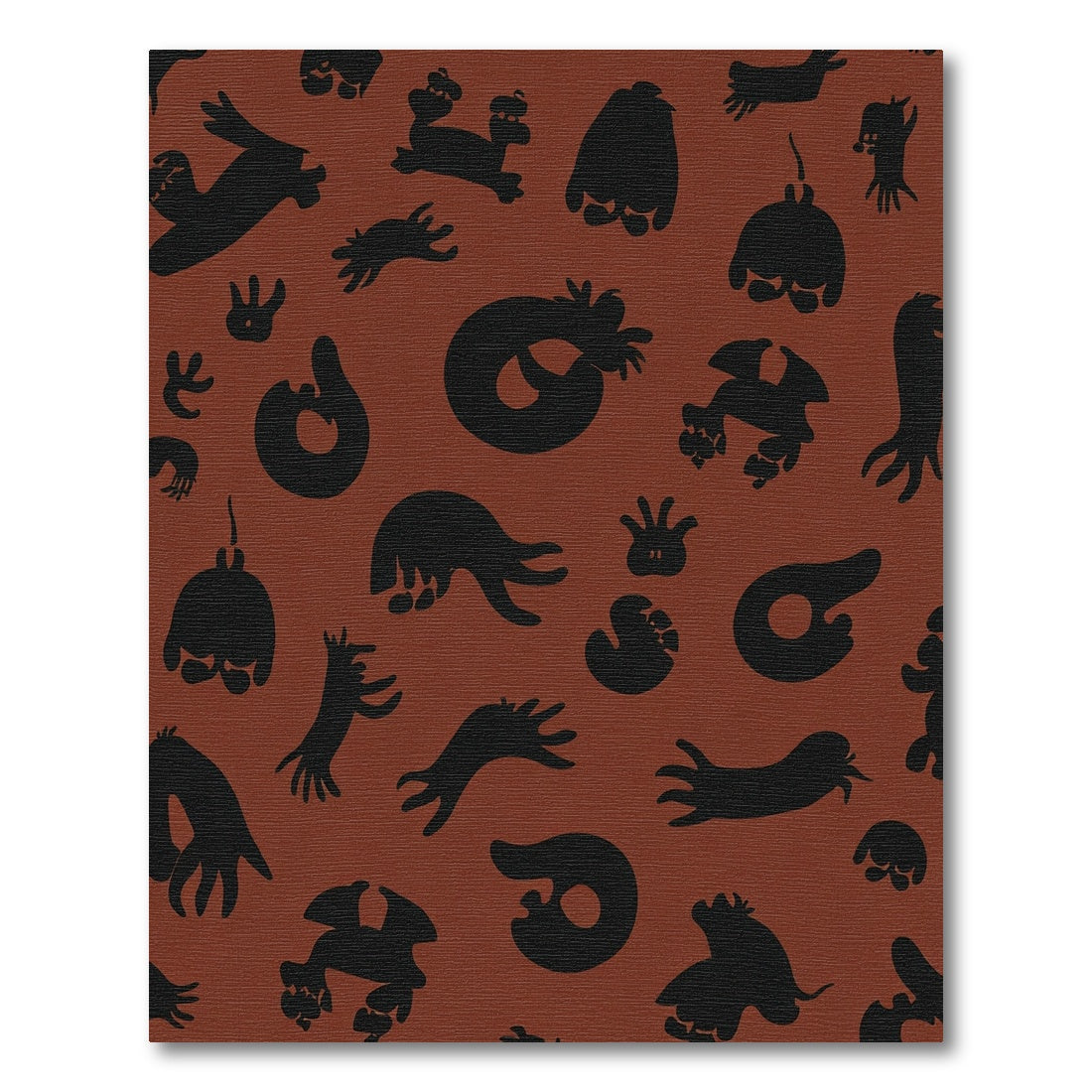 Whimsical Black Creature Clay Tones Rug
