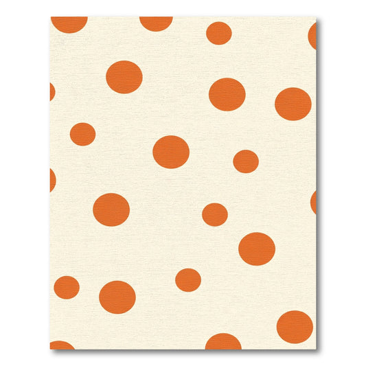 Retro Orange Polka Dot Cream Rug