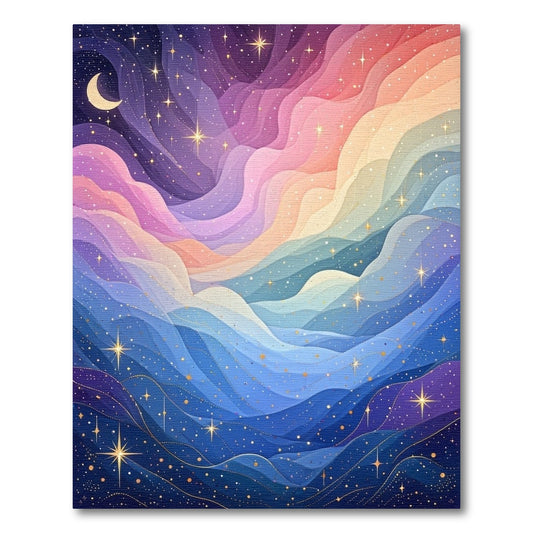 Dreamy Starry Wavy Clouds Rug