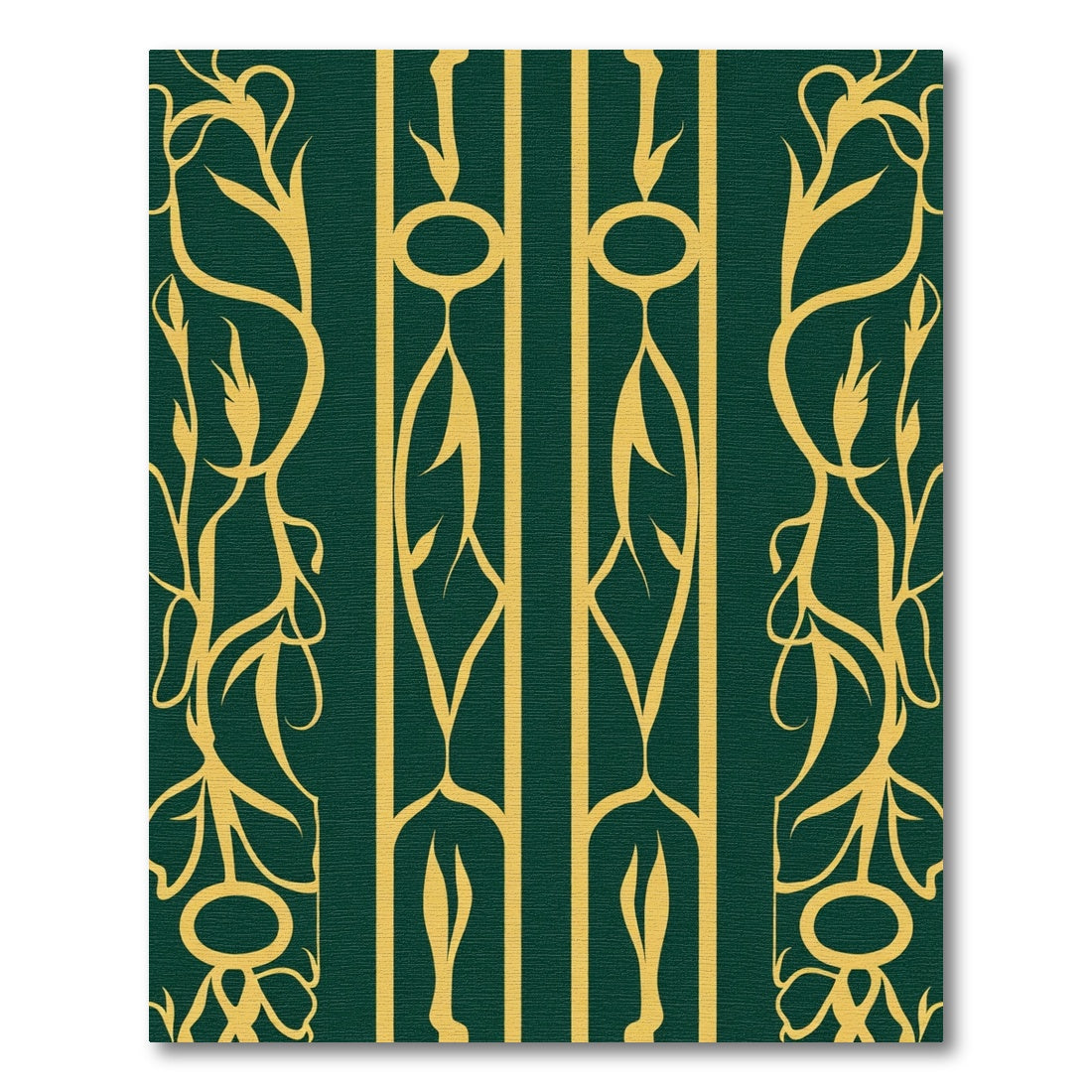 Emerald Gold Botanical Vine Lattice Rug