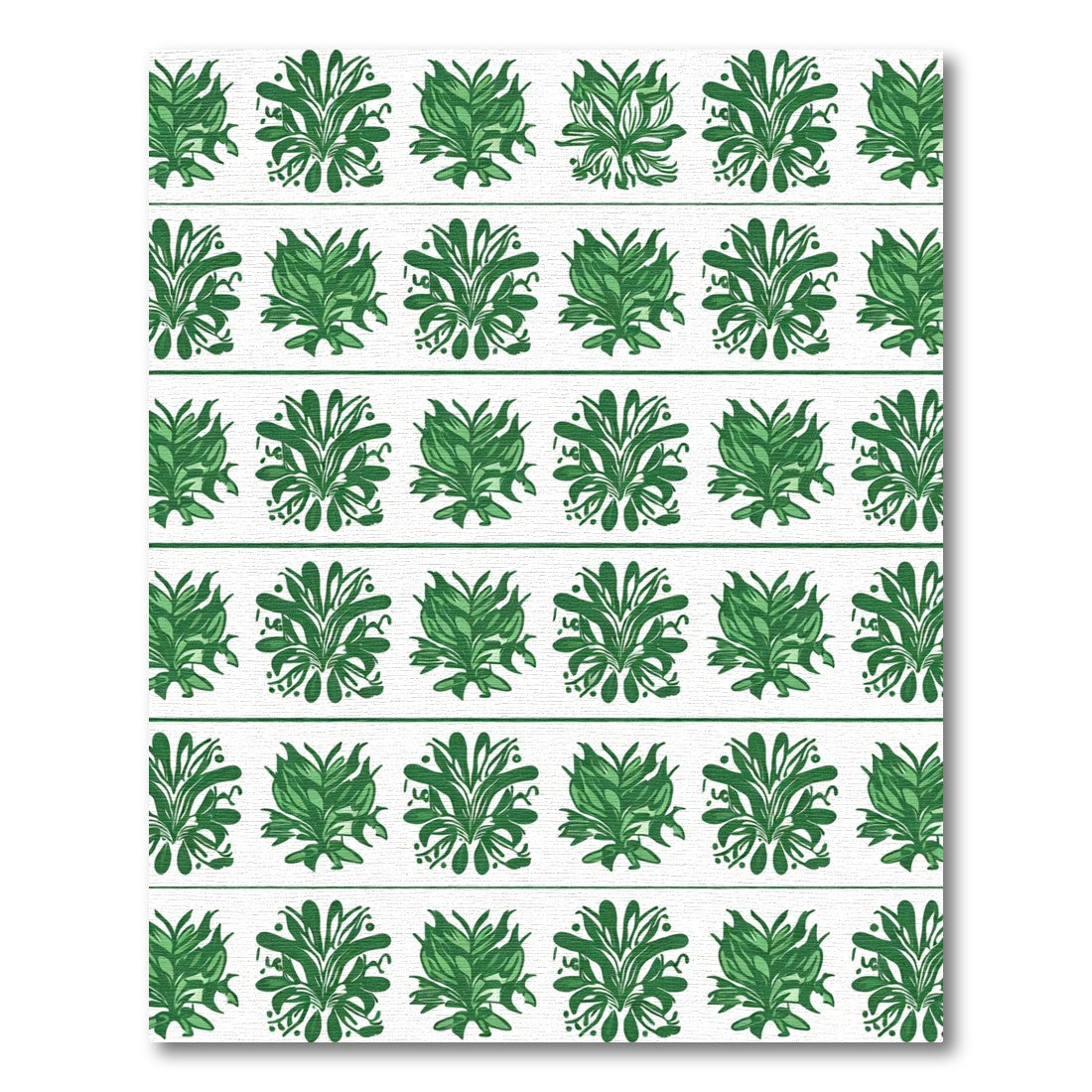 Verdant Green Botanical Blooms Rug