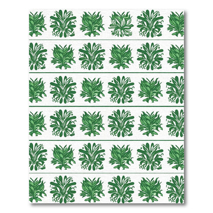 Verdant Green Botanical Blooms Rug