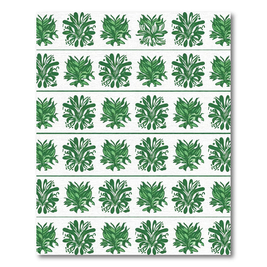 Verdant Green Botanical Blooms Rug