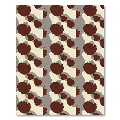Rustic Brown Abstract Cloud Forms Rug