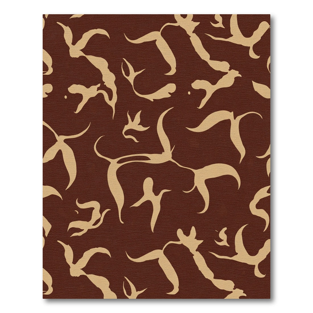 Brown Tan Abstract Organic Flow Rug