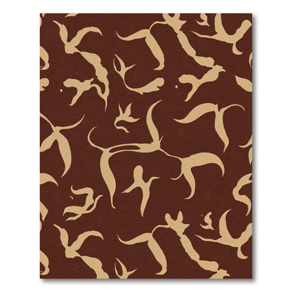 Brown Tan Abstract Organic Flow Rug