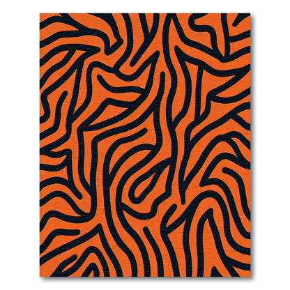 Bold Orange Black Zebra Lines Rug