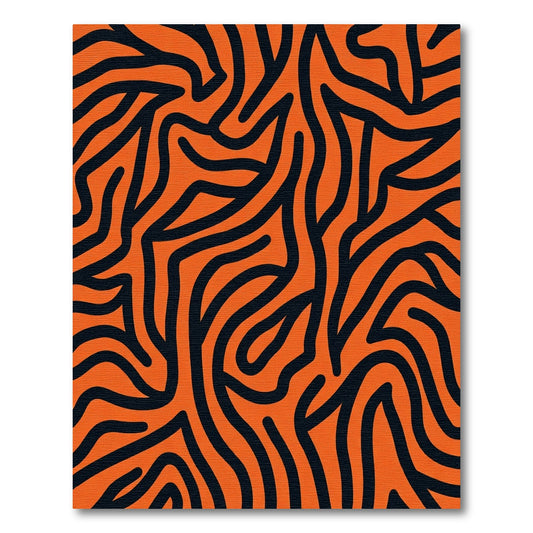 Bold Orange Black Zebra Lines Rug