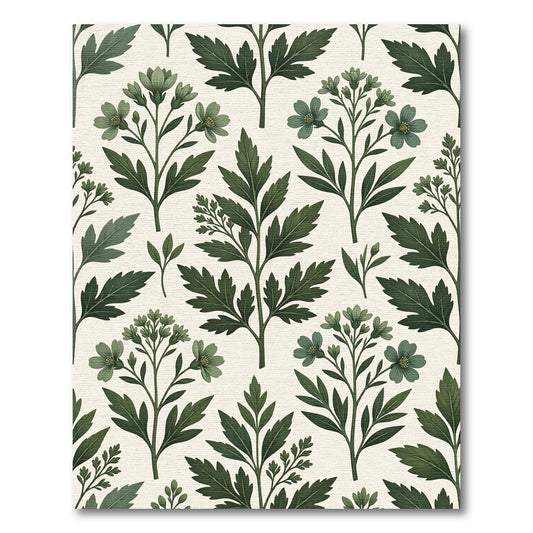Sage Botanical Herb Meadow Illustration Rug